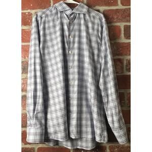 Eton Contemporary Fit Plaid Checkered Button Down Shirt Men’s Size Large 42 16.5